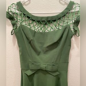 Tatyana Vintage Inspired Green A Line Dress